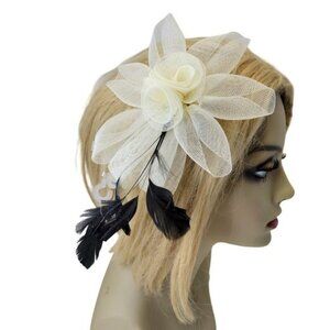 Cream Fascinator Hair Clip Flower Corsage Flower Floral Hair Accessory